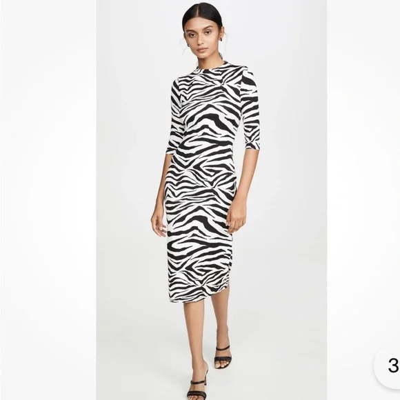 ALICE + OLIVIA Zebra-Print Sheath Bodycon Dress Size 6 - Picture 4 of 12